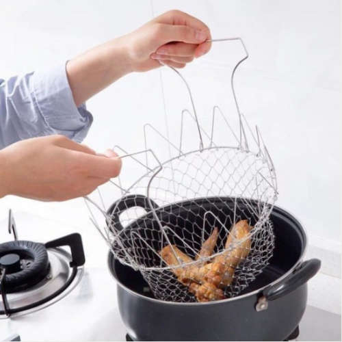 Stainless Steel Silver Chef Basket For Kitchen