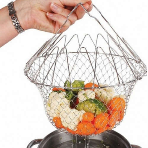 Stainless Steel Silver Chef Basket For Kitchen