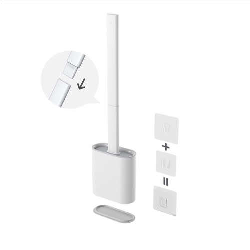 Bathroom Cleaning Soft Silicone Flat Head Wall-mounted Quick Drying Toilet Brush