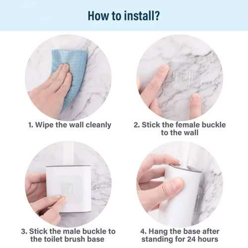 Bathroom Cleaning Soft Silicone Flat Head Wall-mounted Quick Drying Toilet Brush