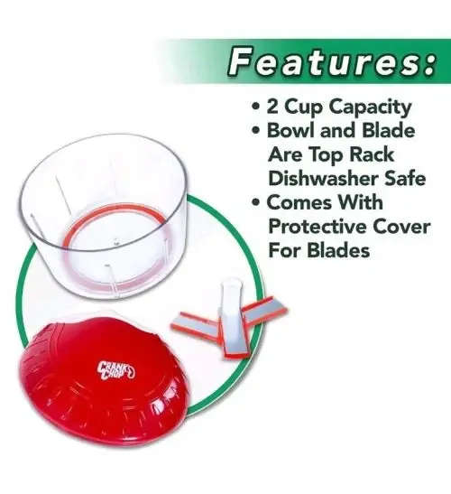 Crank Chop Food Manual Chopper - Chop, Mince, And Puree