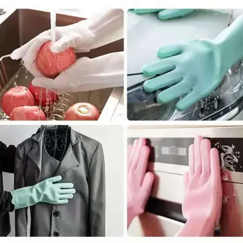 Kitchen Dishwashing Gloves Multifunctional Pet Hair Grooming Gloves