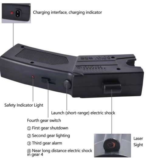 Rechargeable Electric Shock Needle Stun Gun& Long Shoot Range (5m) & Polices
