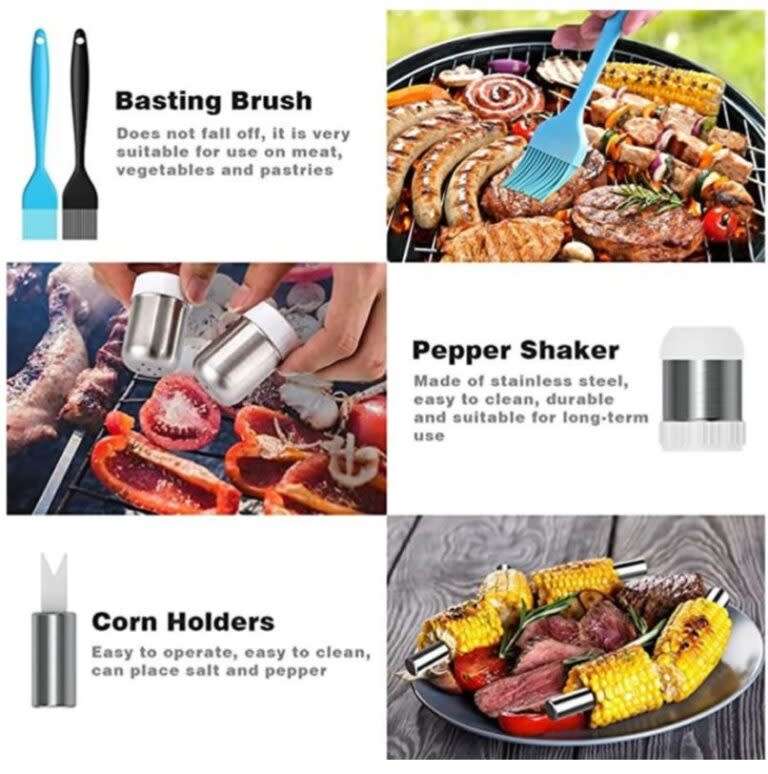 Stainless Steel Braai BBQ Tools Set Accessories 25pcs