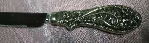925 Sterling Silver Bread Knife - Sheffeild England 33cm long..