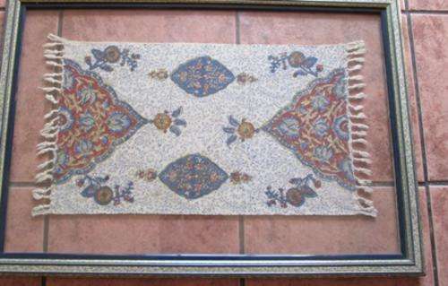 Framed Unknown Rug between Two Sheets of Glass - Possible Persian, Turkish or Other