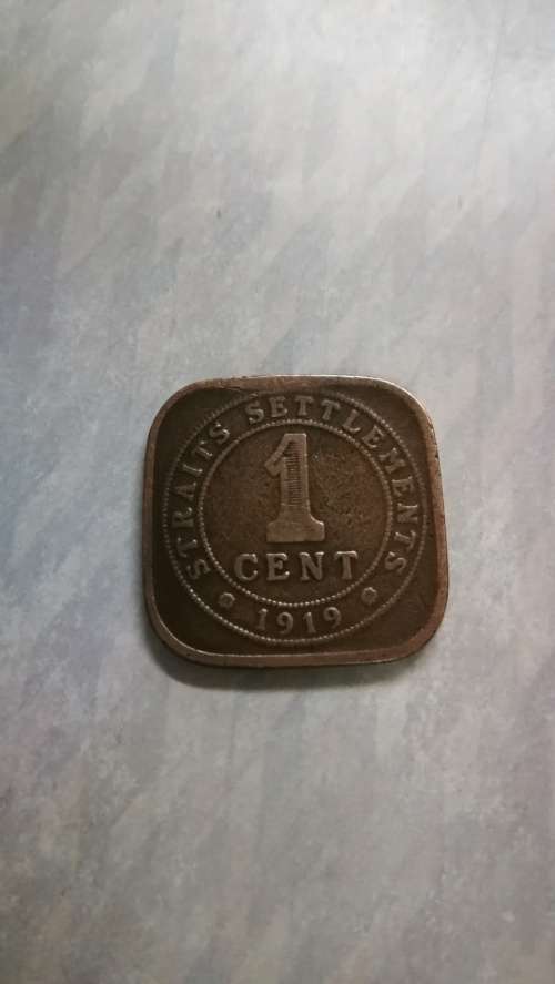 1919 Straights Settlements 1 Cent..