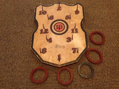 VINTAGE TOY - WOODEN HOOP RING BOARD - LIZY TOYS - GREAT FIND - 1950's? -