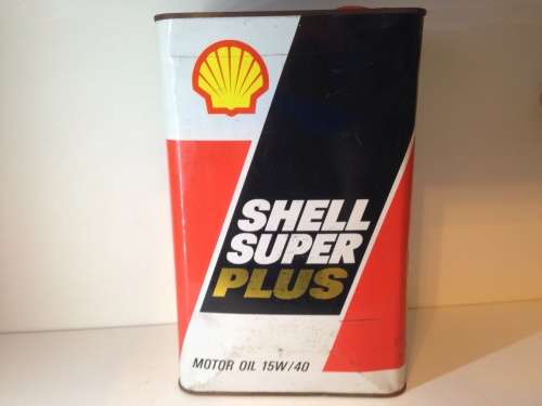 OLD SHELL SUPER PLUS 5 LITER OIL CAN  - GREAT FIND -