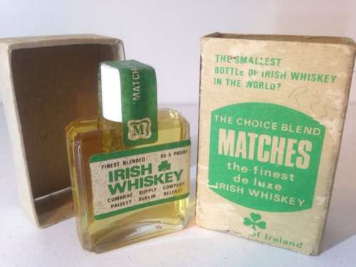 WORLD SMALLEST IRISH WHISKEY BOTTLE- MATCHBOX SIZE - WHAT A GREAT FIND -