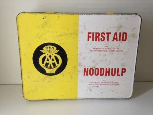 AA FIRST AID TIN - EMPTY - GREAT FIND -