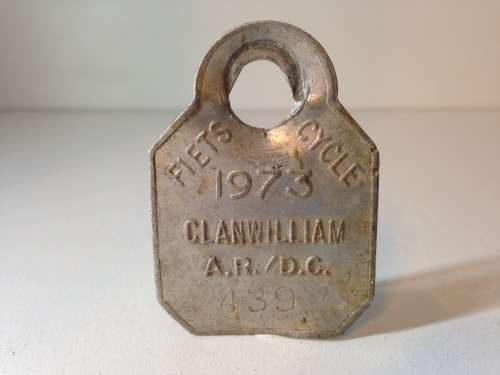 1973 CLANWILLIAM FIETS LISENSIE/CYCLE LICENSE  - AMAZING FIND -