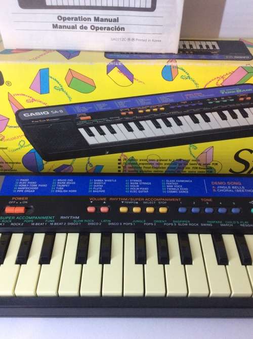 LATE 1980's early 1990's CASIO SA-8 TONEBANK KEYBOARD - FULLY WORKING - BLAST FROM THE PAST  -