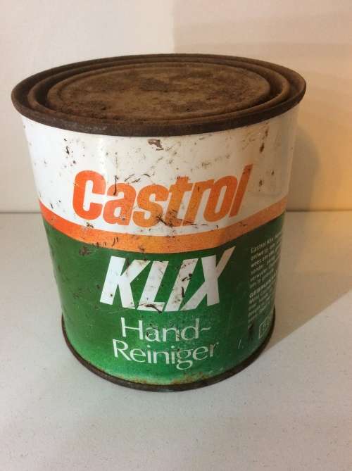 CASTROL KLIX HAND CLEANER CAN / OIL CAN  - GREAT FIND - 500grams