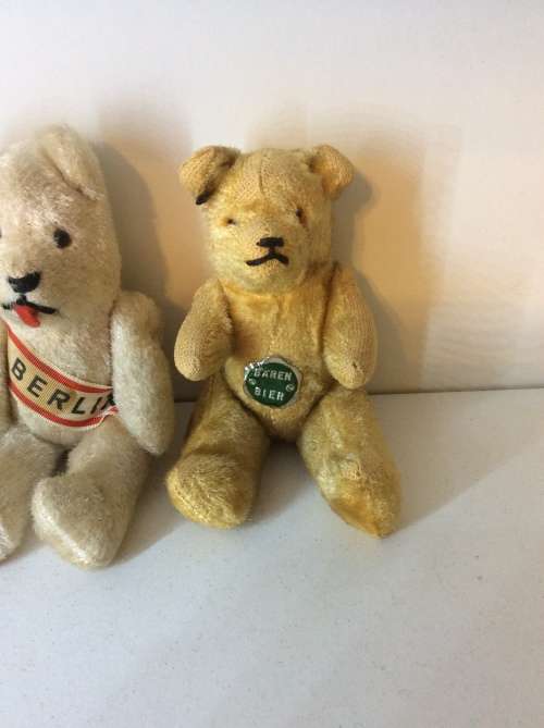 THREE SMALL GERMAN TEDDY BEARS - LIMBS MOVES WITH WIRE - RARE COLLECTION FOR ONE BID -