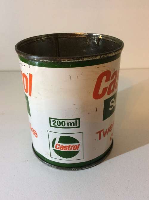 CASTROL TWO STROKE CAN / OIL CAN  - GREAT FIND - 200ml