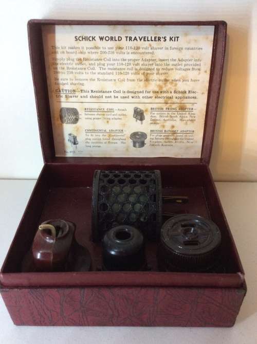 1915 - 1920 SCHICK SHAVER ELECTRICAL ADAPTER 110V to 220V - AMAZING ITEM -