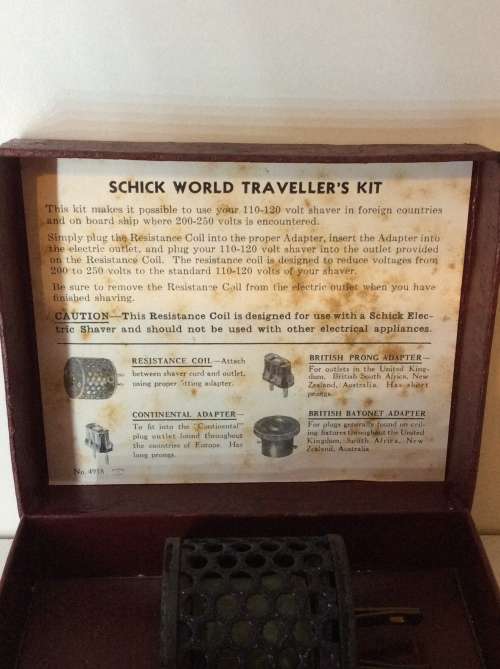 1915 - 1920 SCHICK SHAVER ELECTRICAL ADAPTER 110V to 220V - AMAZING ITEM -