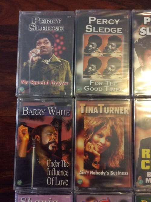 LOT 12 SEALED NEW OLD STOCK CASETTE TAPES - GREAT ARTISTS - BID PER TAPE FOR ALL - BRILLIANT -