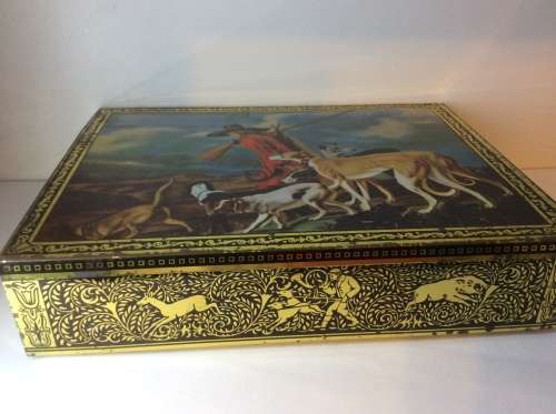 INCREDIBLE VINTAGE LARGE CHOCOLATE TIN - GREAT FIND -