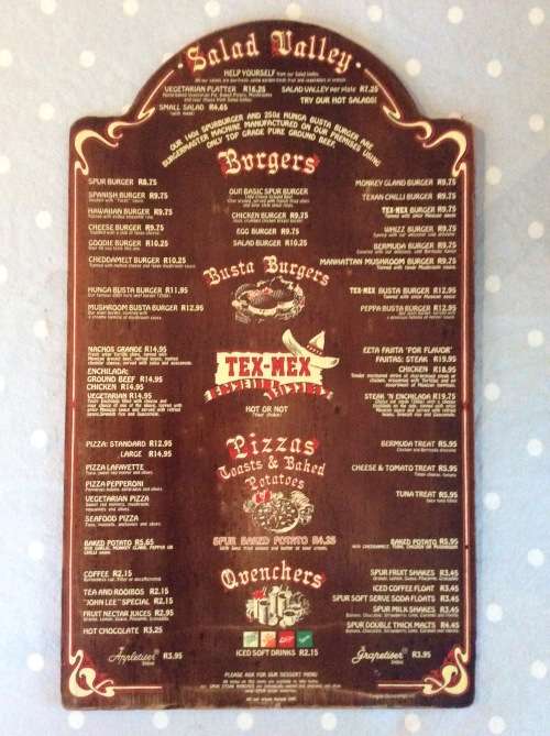 VINTAGE SPUR WOODEN MENU - NAVAHO SPUR -