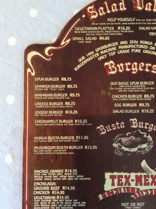 VINTAGE SPUR WOODEN MENU - NAVAHO SPUR -