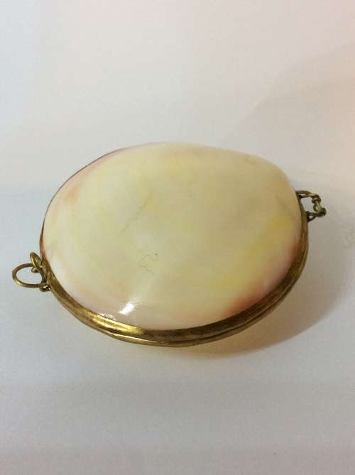 VINTAGE SHELL TRINKET BOX MADE WITH YELLOW METAL - A MUST HAVE - UNIQUE ITEM -