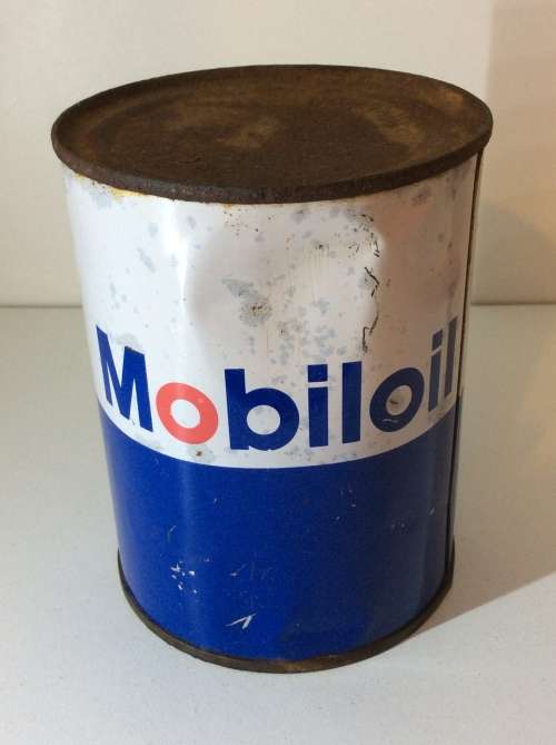 SEALED 500ml MOBILOIL OLD  TIN - GREAT FIND -