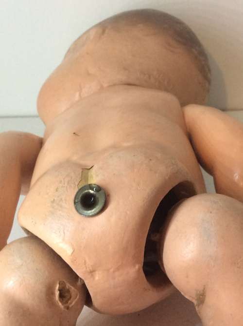 VERY OLD RELIABLE MADE IN CANADA COMPOSITE BABY DOLL - VERY RARE FIND - 28cm TALL -