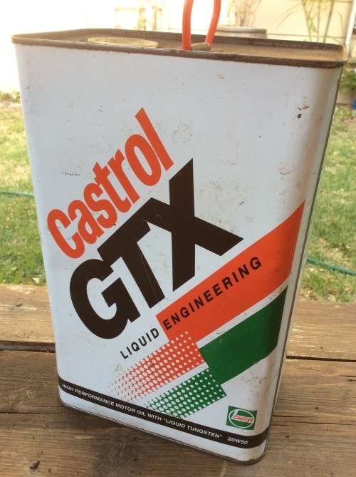 OLD CASTROL GTX FIVE LITER  - OIL TIN - GREAT FIND -