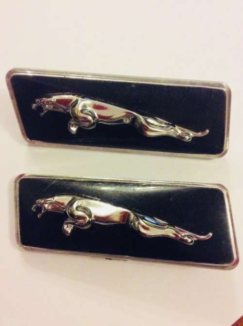 OLD JAGUAR CAR BADGES - GREAT DISPLAY PIECE -