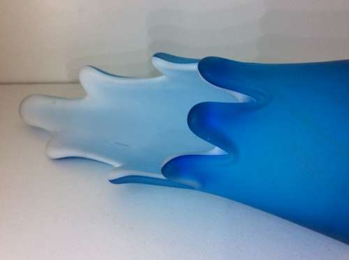 ITALIAN MURANO GLASS VASE - BLUE AND WHITE - 30cm HIGH -