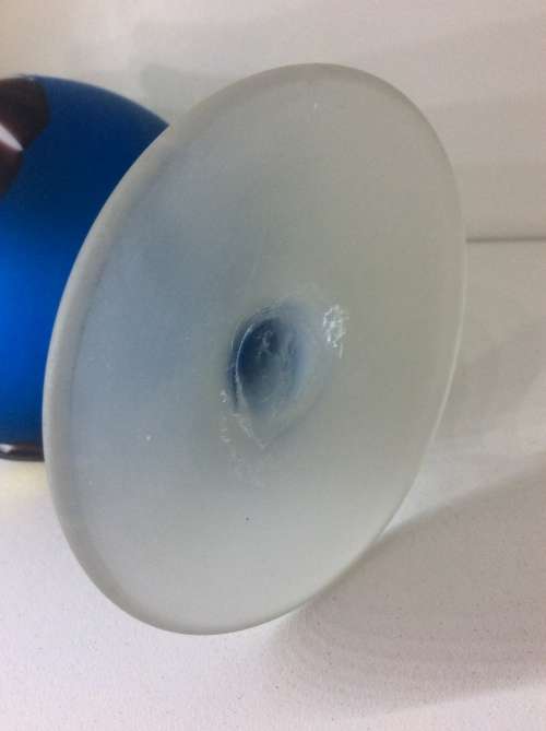 ITALIAN MURANO GLASS VASE - BLUE AND WHITE - 30cm HIGH -