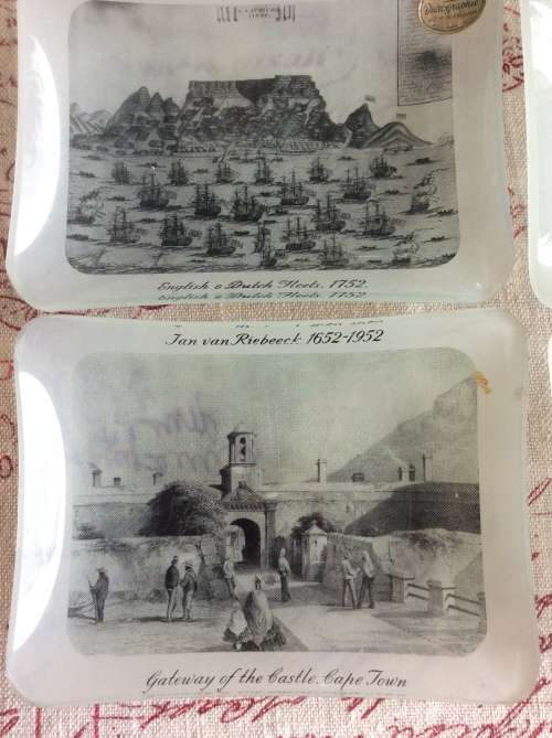 WEBBY ENGLAND - SET 7 JAN VAN RIEBEECK 1952 GLASS SMALL BOWLS - AMAZING FIND -