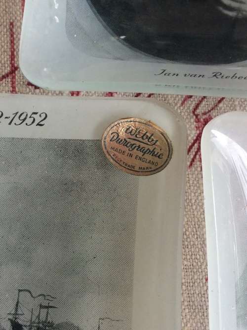 WEBBY ENGLAND - SET 7 JAN VAN RIEBEECK 1952 GLASS SMALL BOWLS - AMAZING FIND -