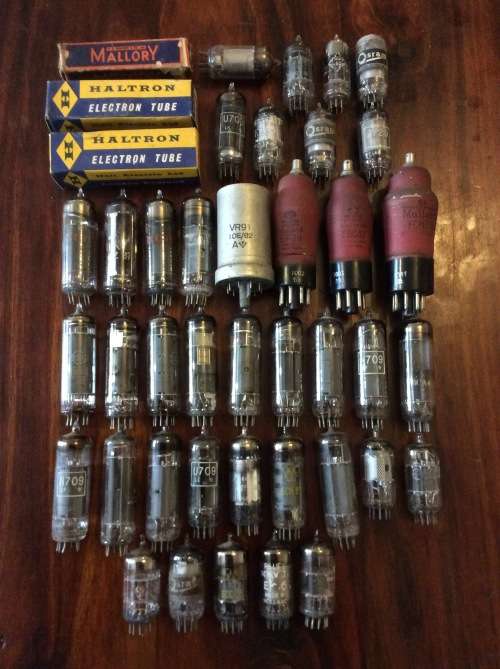 42 OLD RADIO VALVES/TUBES - NOT TESTED - BID PER VALVE TO TAKE ALL 42 -