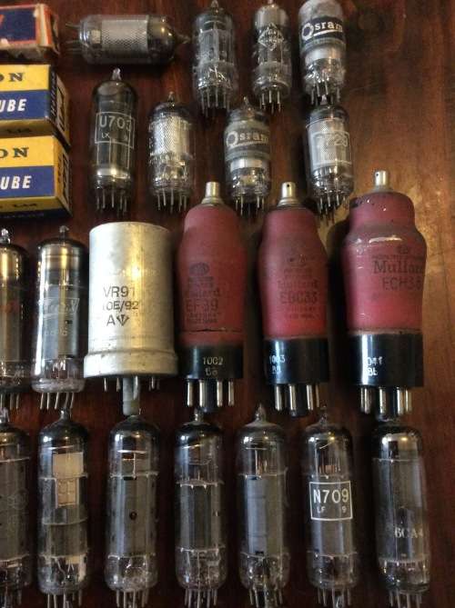 42 OLD RADIO VALVES/TUBES - NOT TESTED - BID PER VALVE TO TAKE ALL 42 -