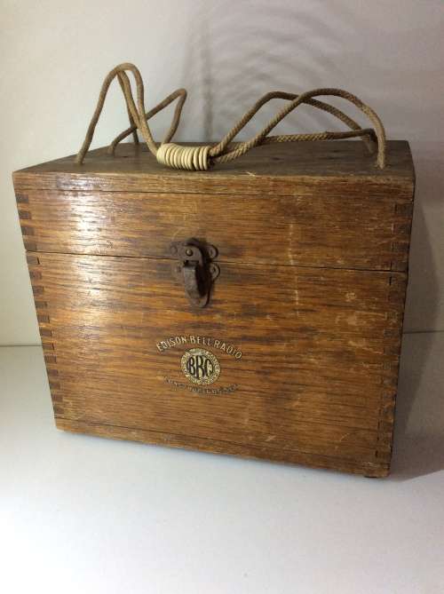1910s to 1920s EDISON BEL CRYSTAL RADIO CASE - CONVERTED WITH MORSE CODE KEY - SPECIAL ITEM -