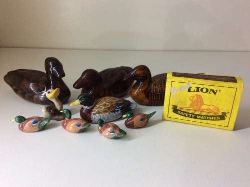 COLLECTION OF DUCKS - THREE CERAMIC, REST WOOD - ALL FOR ONE BID -