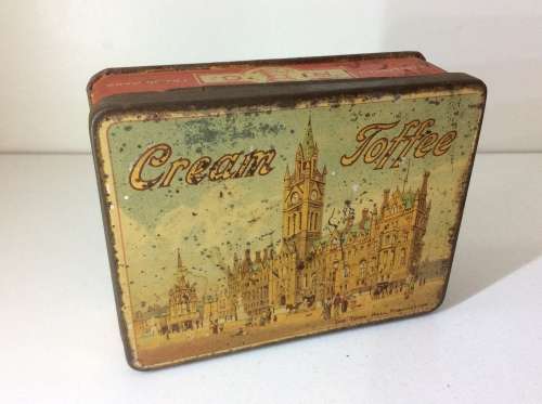 VINTAGE GIBSONS CREAM TOFFEE TIN FROM ENGLAND