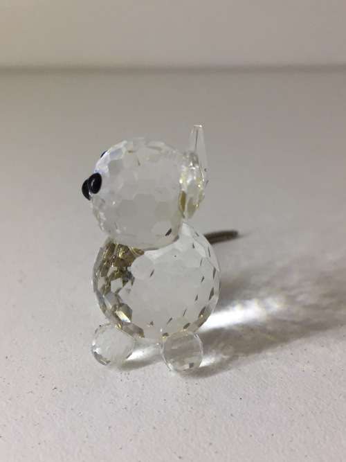 SWAROVSKI SILVER CRYSTAL - CAT WITH SILVER TAIL - ORIGINAL BOX - MADE AUSTRIA -