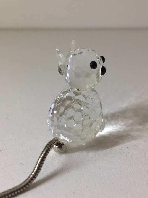 SWAROVSKI SILVER CRYSTAL - CAT WITH SILVER TAIL - ORIGINAL BOX - MADE AUSTRIA -