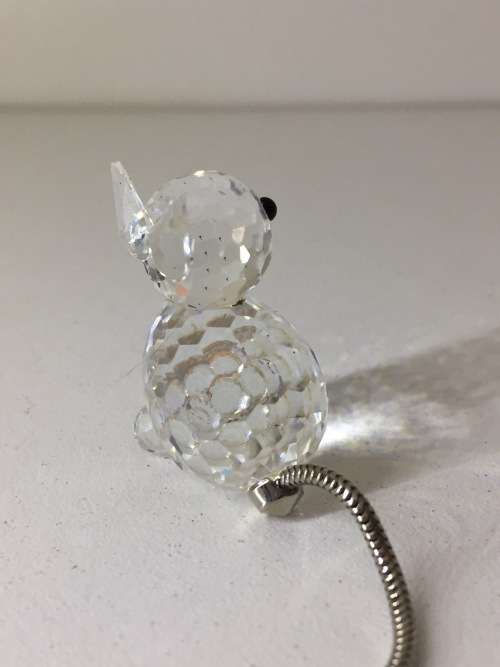 SWAROVSKI SILVER CRYSTAL - CAT WITH SILVER TAIL - ORIGINAL BOX - MADE AUSTRIA -