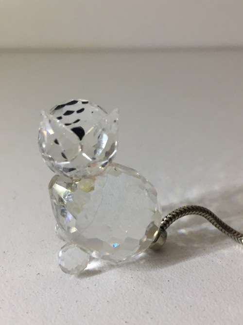 SWAROVSKI SILVER CRYSTAL - CAT WITH SILVER TAIL - ORIGINAL BOX - MADE AUSTRIA -