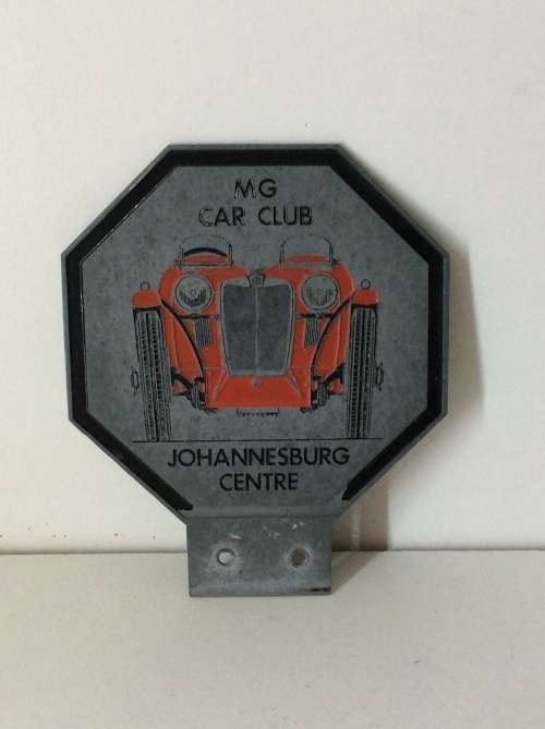 MG CAR CLUB - JOHANNESBURG CENTRE - FANTASTIC BADGE -