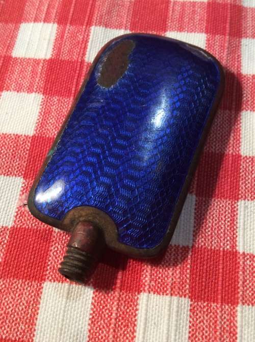 VICTORIAN SCENT BOTTLE WITH BLUE ENAMEL - GREAT FIND -