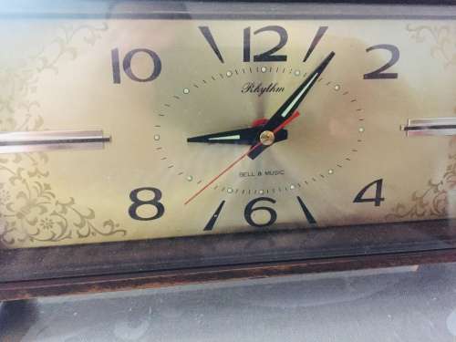 1970s CLOCK WITH MUSIC BOX - JAPAN MADE WORKING -