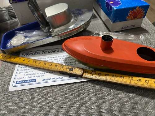 TWO POP TIN LITHO STEAM BOATS MADE IN INDIA - NEW OLD STOCK -