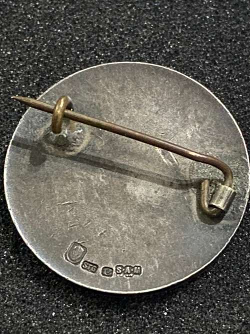 SILVER HALLMARKED 1949 AFRICANA PIN BADGE