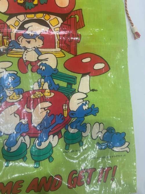 1979 Peyo Australian Smurf Apron - ORIGINAL -